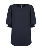 Lola 3/4 Sleeve Shirred Cuff Top